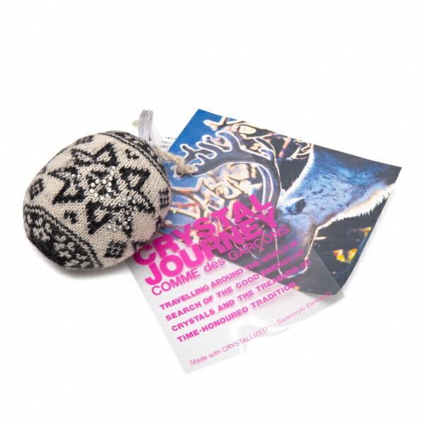 コムデギャルソンCOMME des GARCONS スワロフスキー装飾ニットノルディック柄オーナメントボール 黒