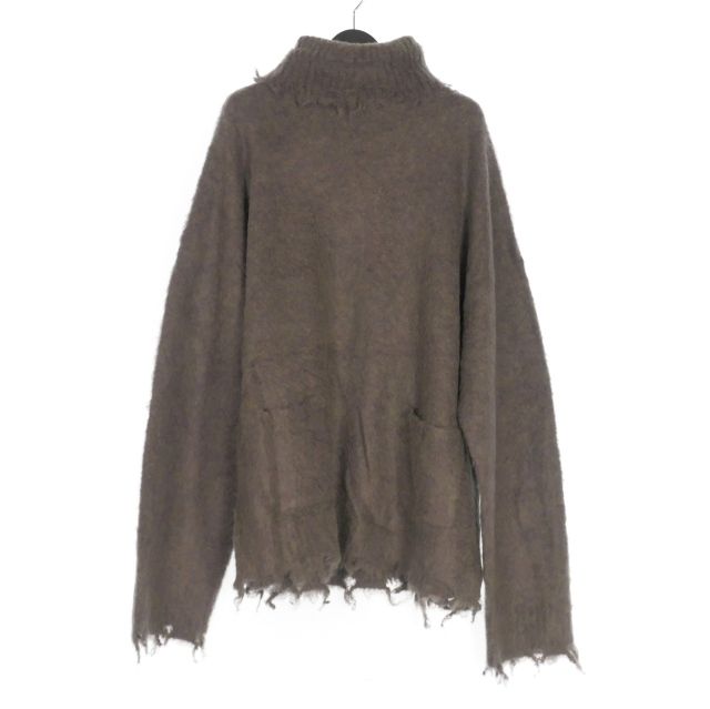 【中古】未使用品 カミヤ KAMIYA フリンジ モヘアニット セーター 長袖 M パープル/グリーン G13PO056 メンズ カミヤ KAMIYA フリンジ モヘアニット セーター 長袖 M パープル