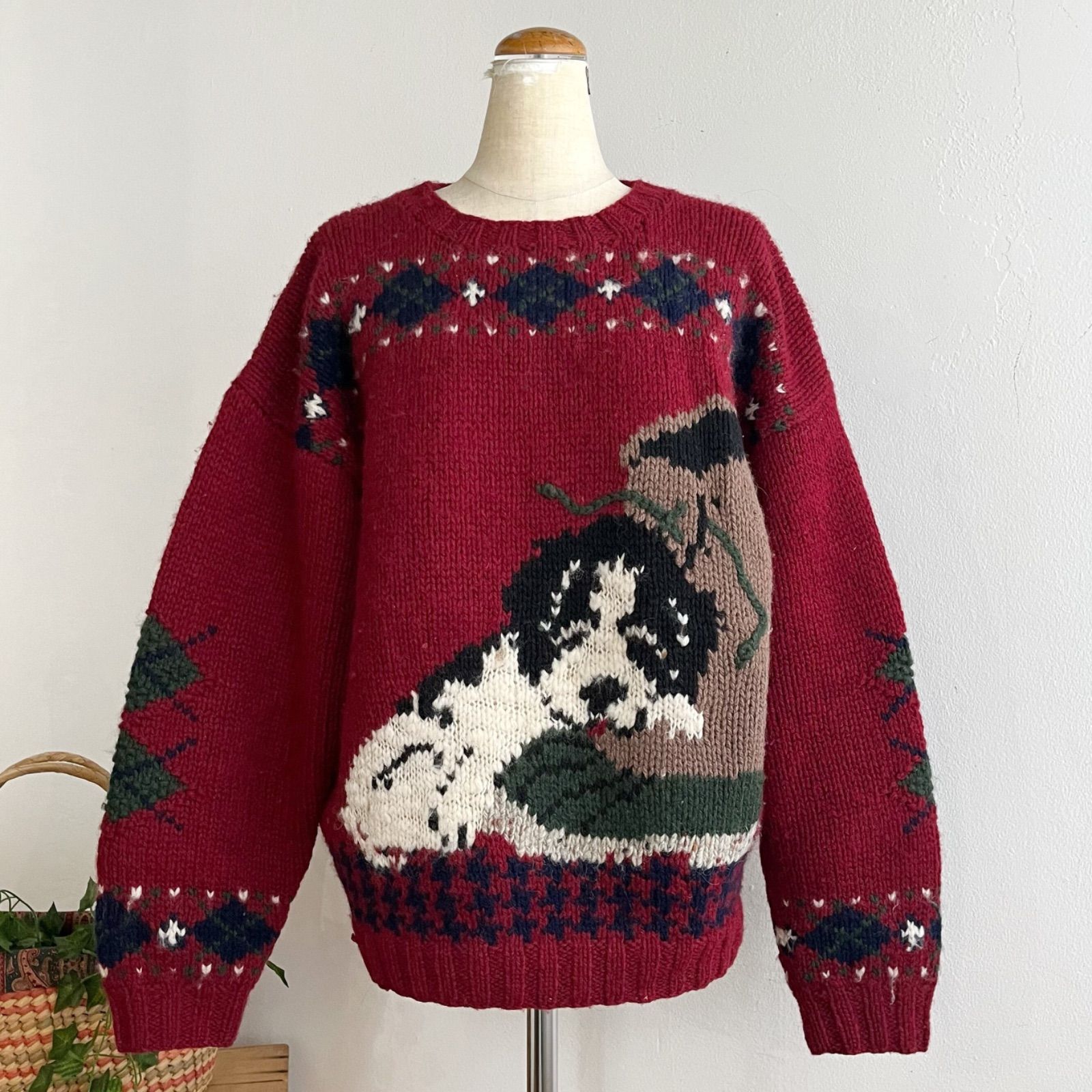 wool rich ウールリッチ 犬柄 ニット セーター 80 s 90
