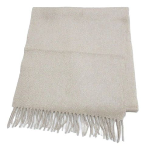 バランタイン BALLANTYNE カシミヤマフラー フリンジ 無地 ベージュ /X