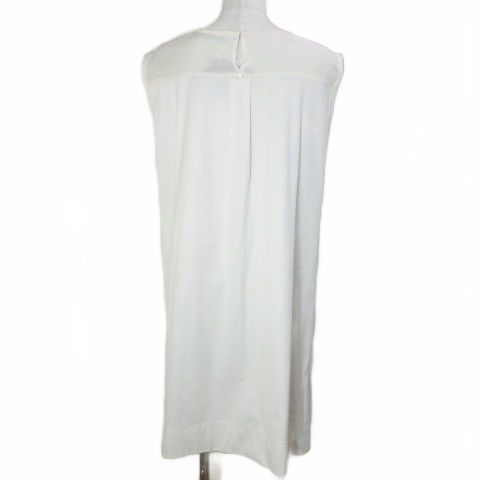 スポーツマックス マックスマーラ SPORT MAX ノースリーブカットソー ロング シルク コットン 異素材 タック プルオーバー L オフホワイト X