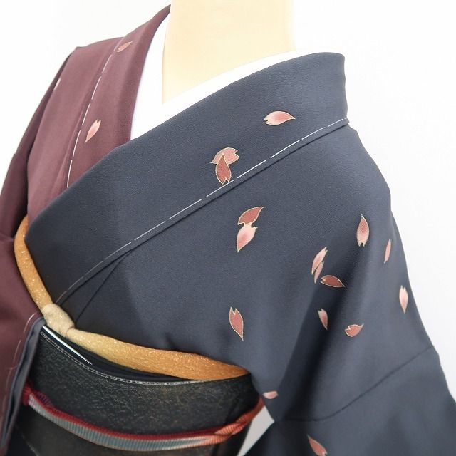 ❁tomihisa❁新品 鈴乃屋謹製 猫 落款 着物 正絹 仕付け糸付 作家物”桜 ❁tomihisa❁新品 鈴乃屋謹製 猫 落款 着物 正絹 仕付け糸付 作家物”桜