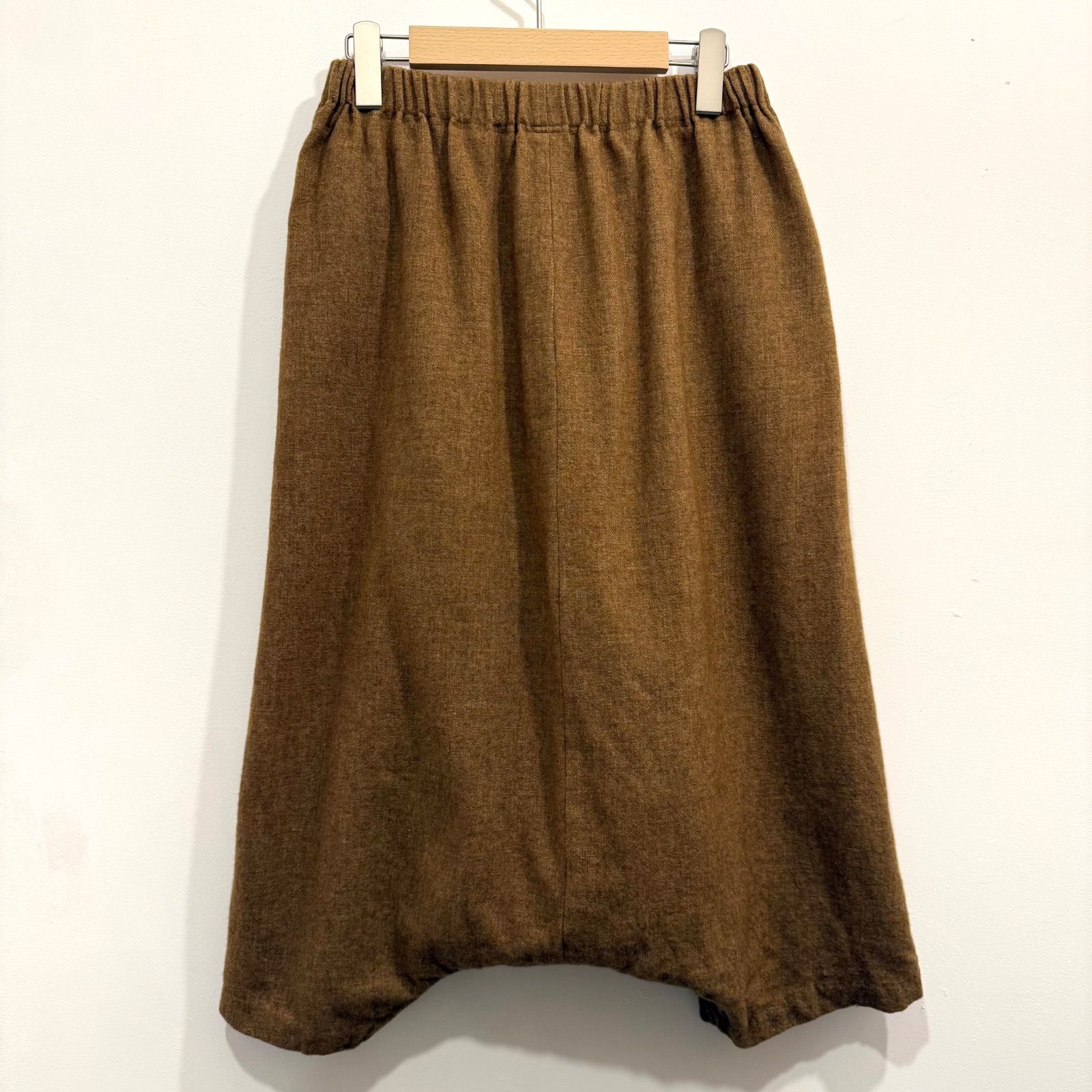 ウール サルエルパンツ ベージュ ブラウン み