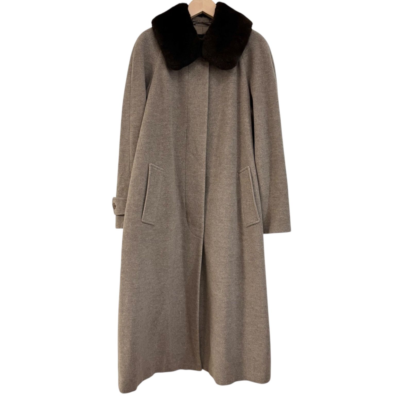 【高級素材】アンゴラ×シルク混　三陽商会allegri ロングファーコート 高級素材】アンゴラ×シルク混 三陽商会allegri ロングファーコート