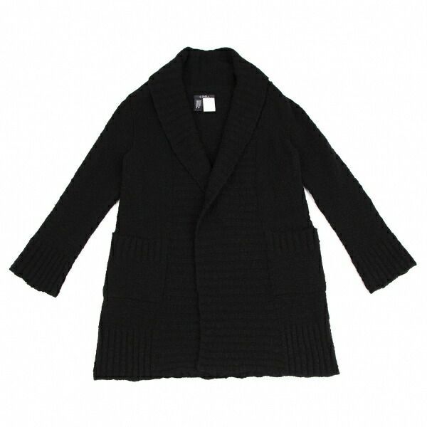 LIMI feu 黒 ボタン付きカーディガン リミフゥLIMI feu ウール混ショールボタンレスニットカーディガン 黒S