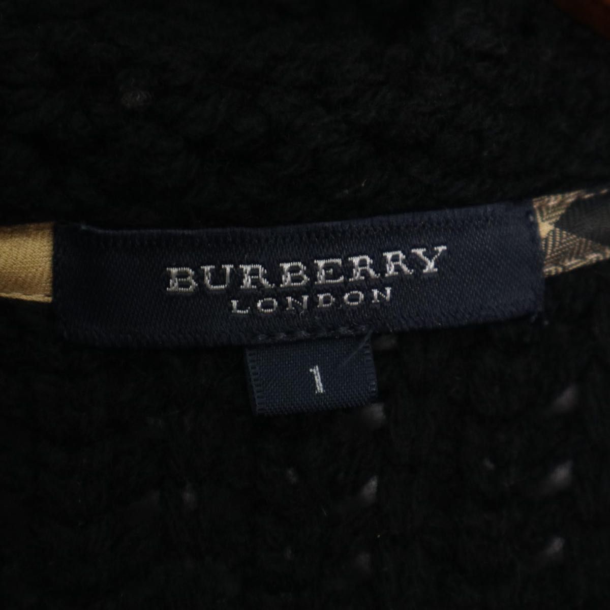専用【美品/S】バーバリーロンドン　カシミア混　ニットコート　カーデガン　黒 Burberry バーバリーロンドン カシミヤ混 ダブルブレスト ニットコート