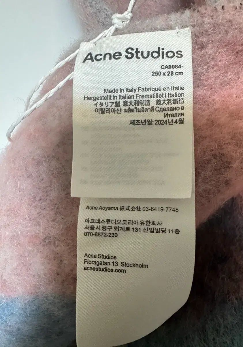 Acne Studios アルパカモヘアウールマルチCHECKユニセックスマフラー