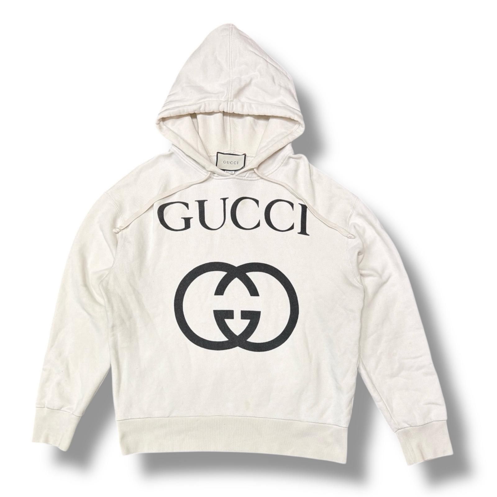 正規 GUCCI Interlocking G Hooded Sweatshirt グッチ インターロッキングG フーディ パーカー スウェット 475374-X 3 Q 25 オフホワイト S 1872 M