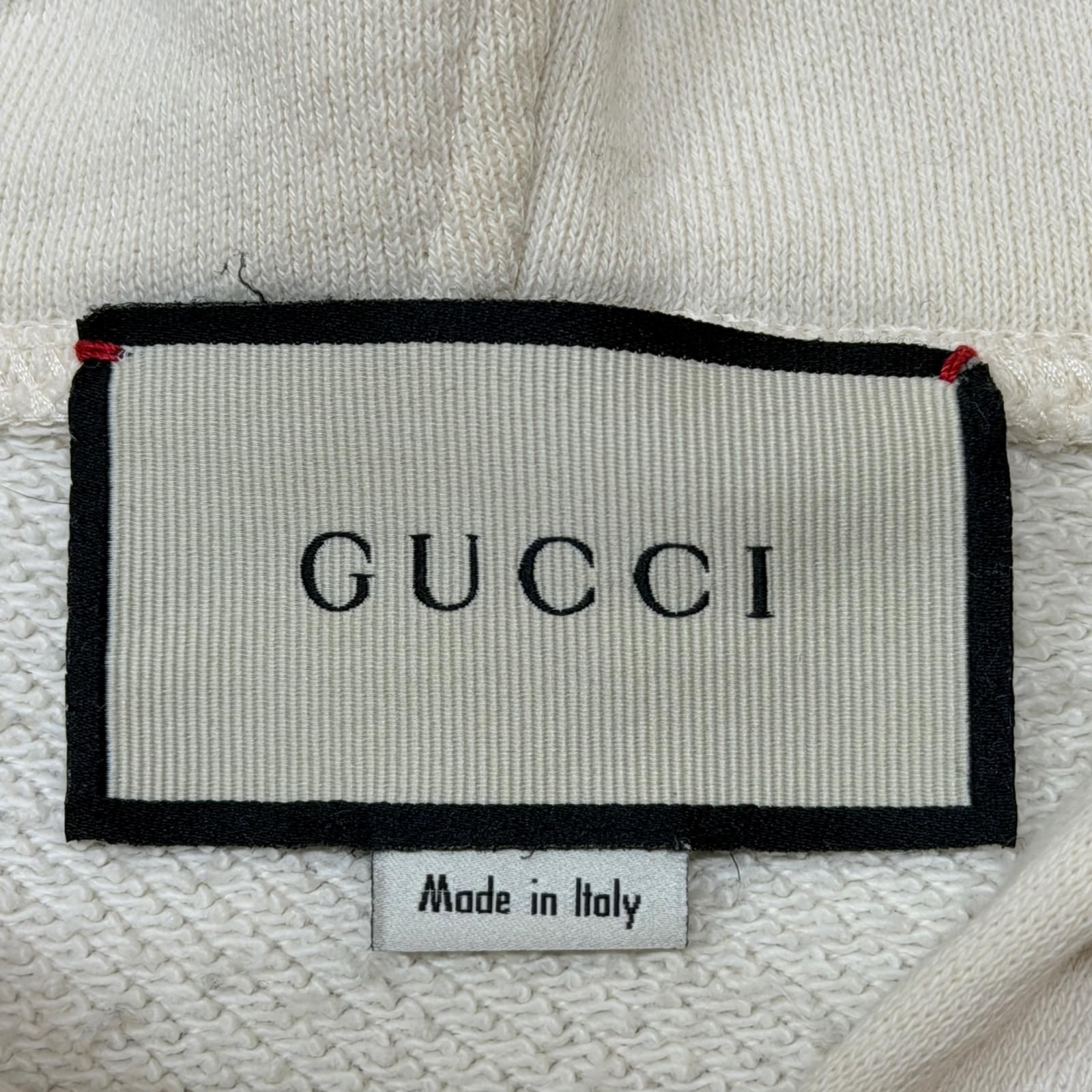 正規 GUCCI Interlocking G Hooded Sweatshirt グッチ インターロッキングG フーディ パーカー スウェット 475374-X 3 Q 25 オフホワイト S 1872 M パーカー トップス メンズ