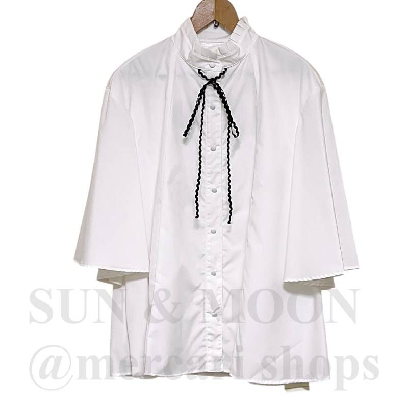 bitnabi ビンナビ 授乳服 マタニティウェア ブラウス ホワイト リボン タイ フ 袖 TD 2512