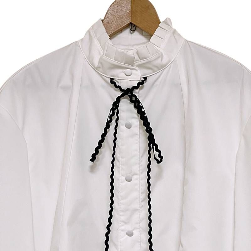 bitnabi ビンナビ 授乳服 マタニティウェア ブラウス ホワイト リボン タイ フ 袖 TD 2512