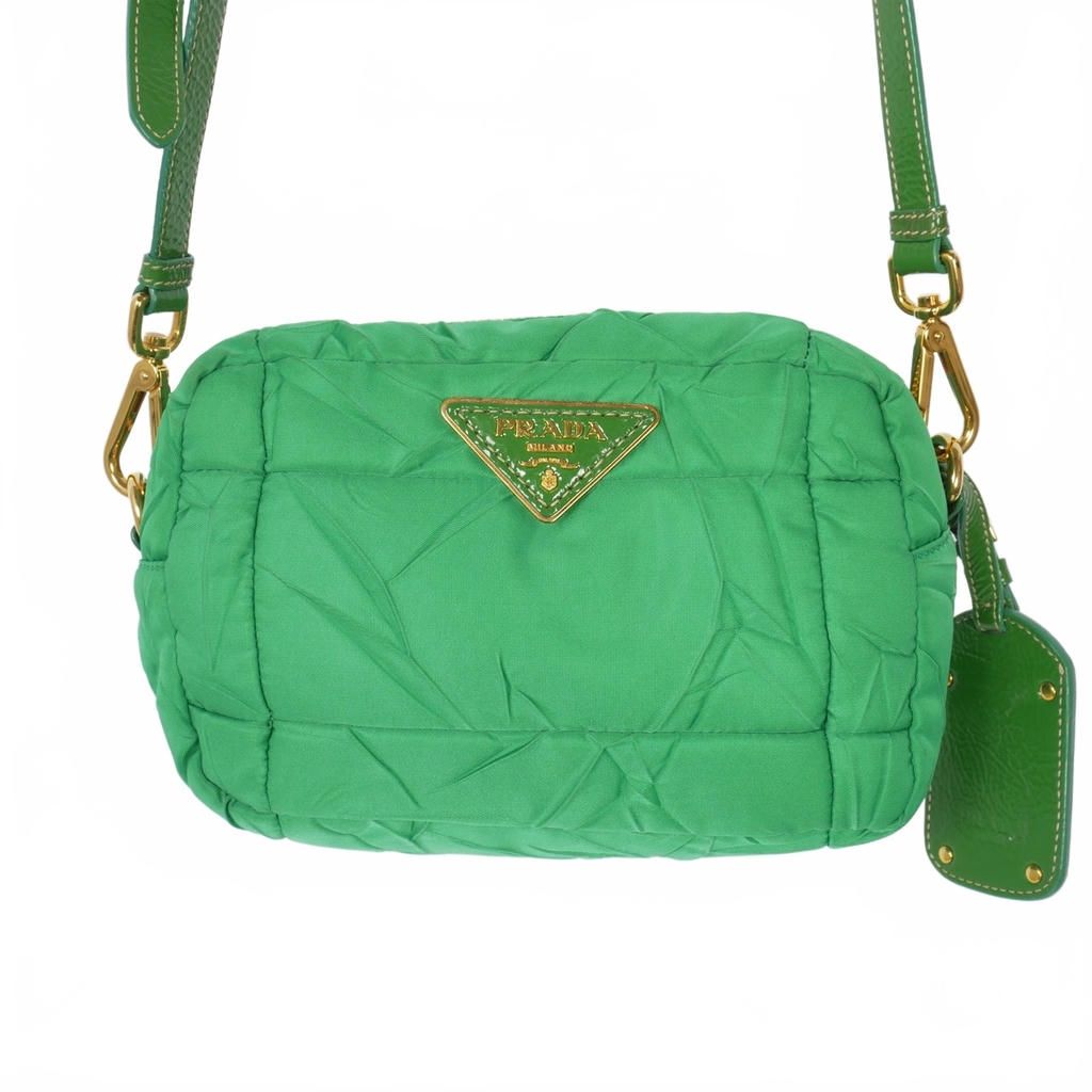 プラダ PRADA ナイロン 三角プレート ショルダーバッグ グリーン 緑