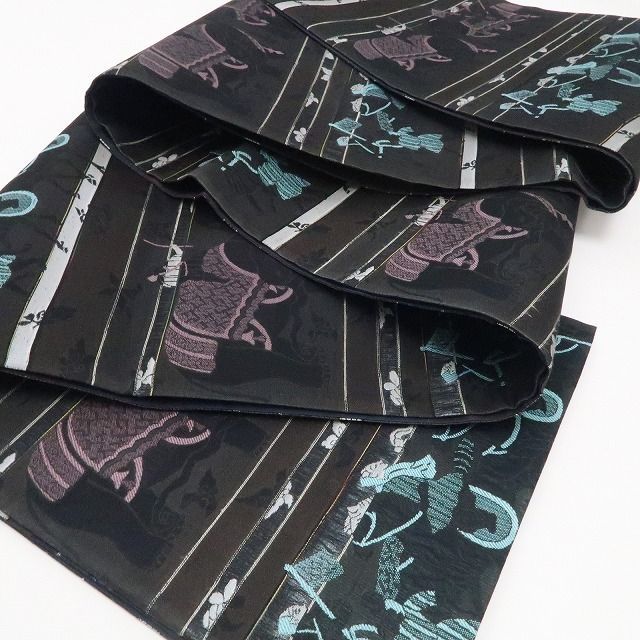  ❁tomihisa❁ 岡重 お仕立て上がり品 象×馬 着物 正絹 ほのかに神秘を発する象と馬 袋帯 7368 袋帯 帯