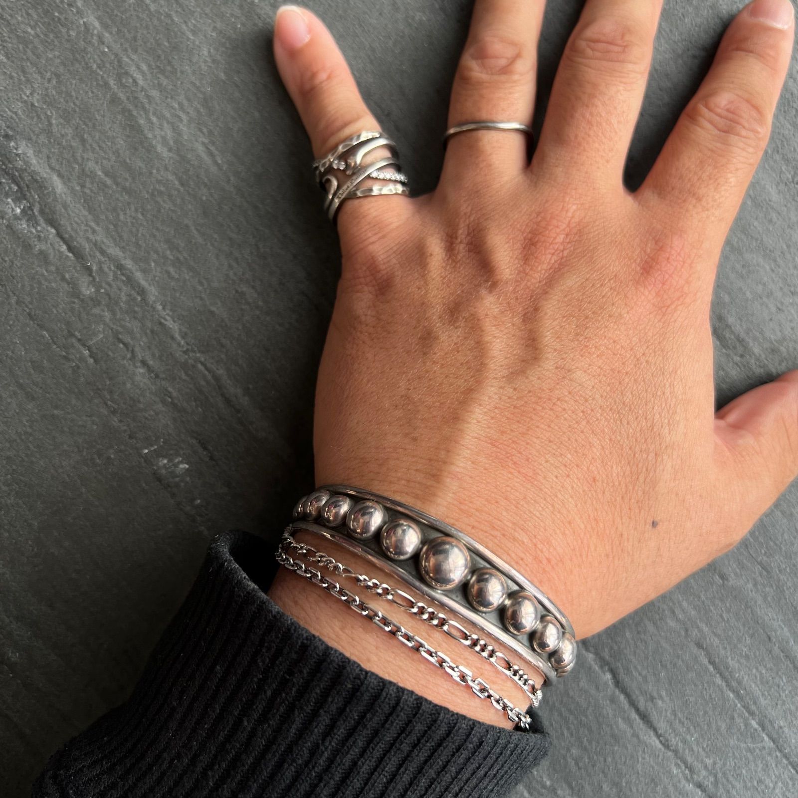 MEXICO STERLING SILVER925 シルバー925 ビーズデザイン バングル