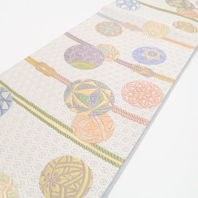 ❁tomihisa❁ つづれ唐織 毬 着物 正絹 弾む毬がポイント 晴れの日のコーディネート”袋帯 7374