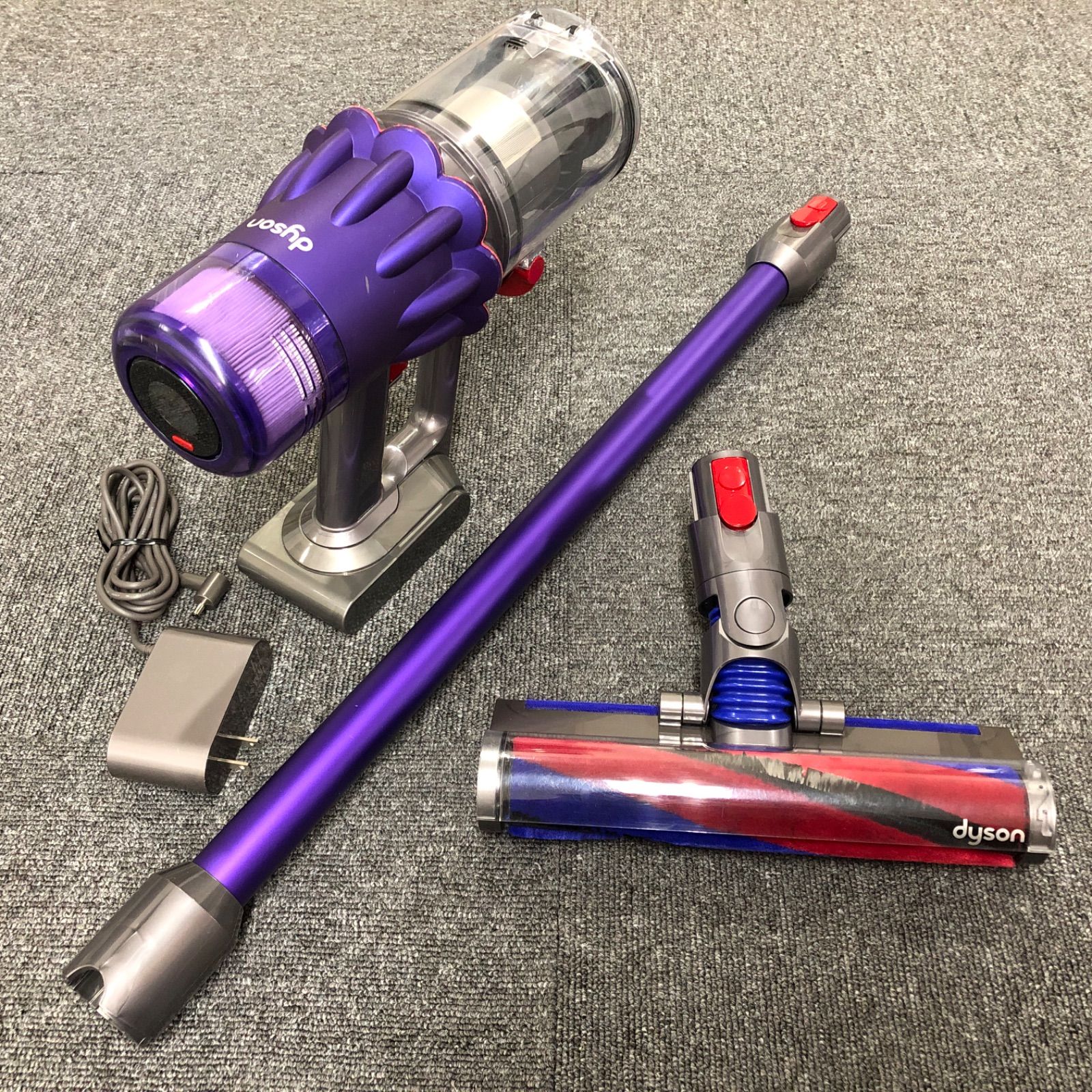 保証なし ダイソン Dyson digital slim SV 18 パープル ロングパイプ fluffyクリーナーヘッド V 12 管理番号 MER 144