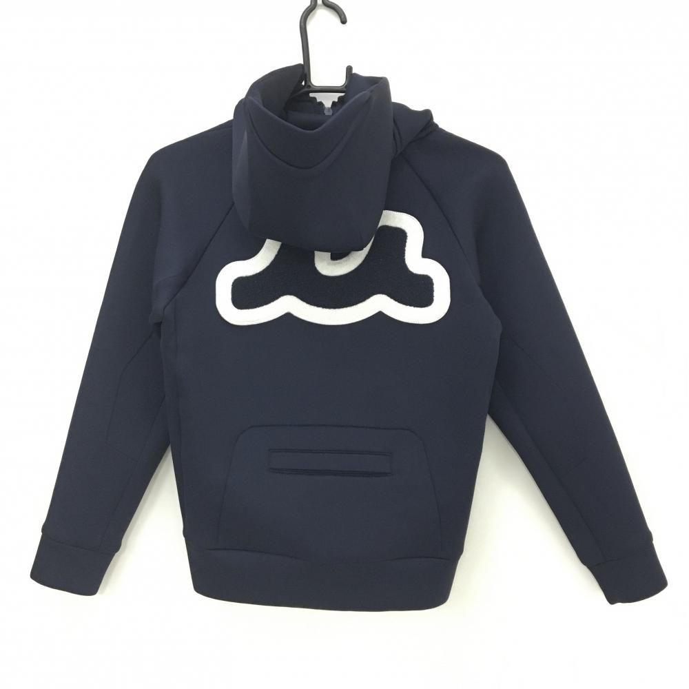 超美品】ムータマリン ジップパーカー ネイビー バックロゴ つば付