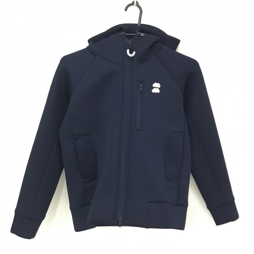 超 ムータマリン ジップパーカー ネイビー バックロゴ つば付フード着脱可 レディース 0 ゴルフウェア muta