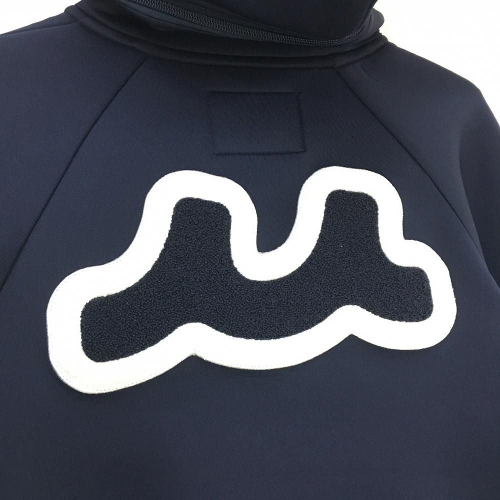 超美品】ムータマリン ジップパーカー ネイビー バックロゴ つば付