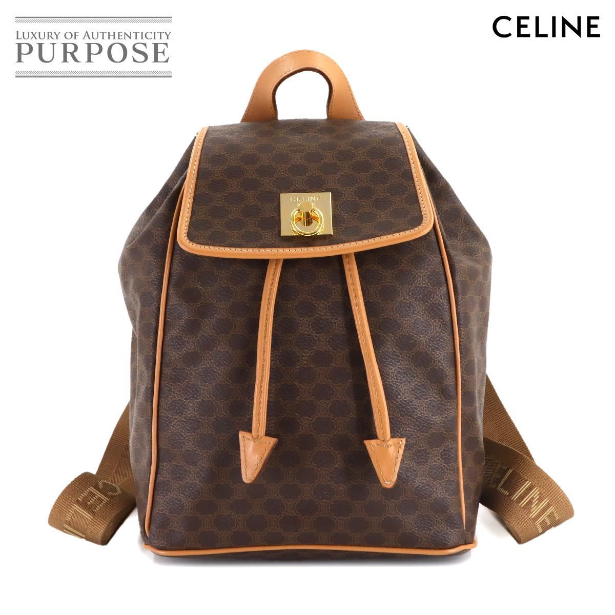 美品 セリーヌ CELINE マカダム バックパック リュックサック PVC