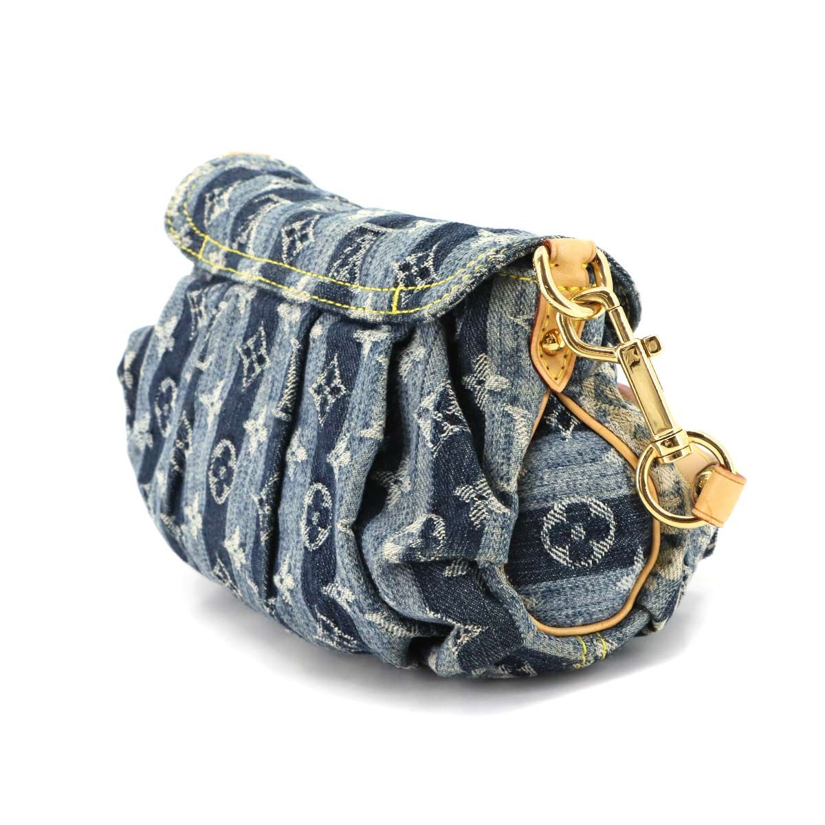 美品 ルイ ヴィトン LOUIS VUITTON モノグラム デニム ミニ プリーティ