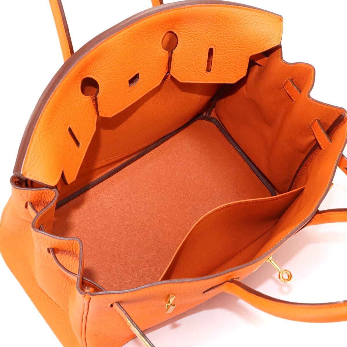新品同様 エルメス HERMES バーキン35 トゴ オレンジ ハンド バッグ