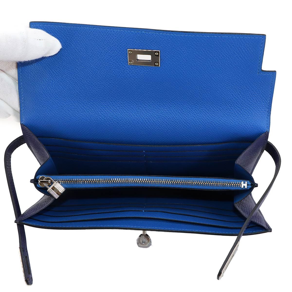 未使用 展示品 エルメス 財布 ケリーウォレット 二つ折り 長財布 エプソン ブルーアンクル レディース 90304848 【中古】ブランド 未使用 展示品 エルメス HERMES ケリーウォレット 二つ折り 長財布