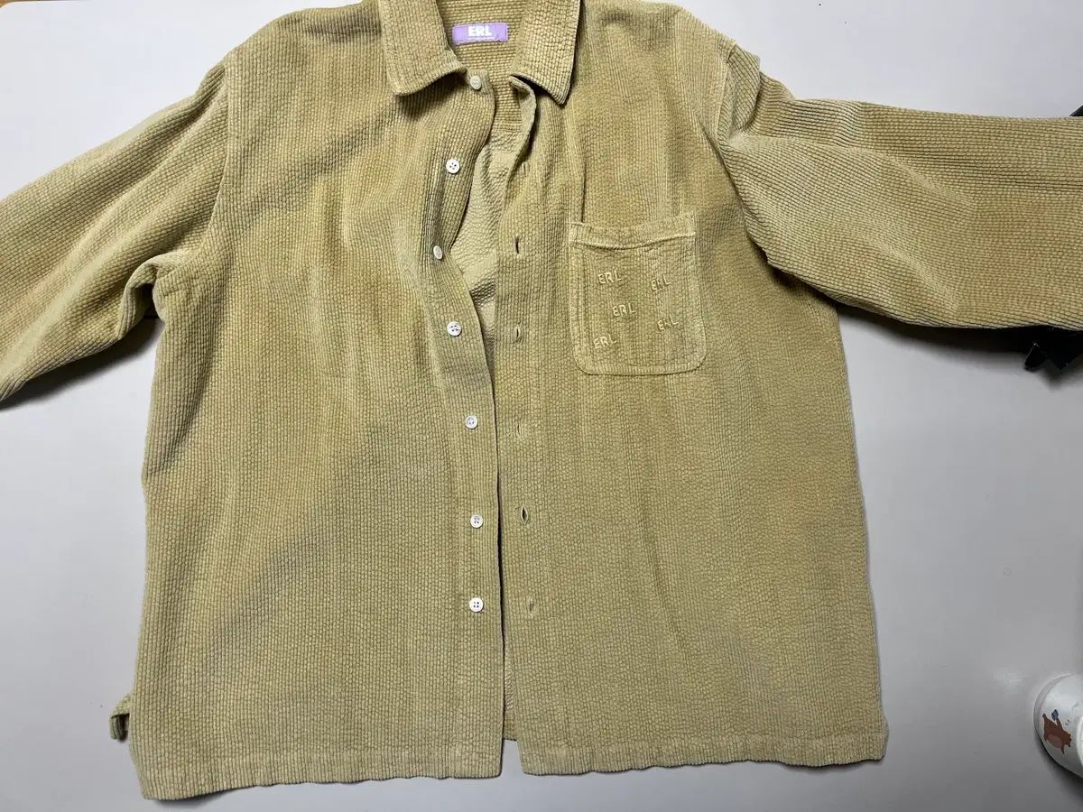 erl コーデュロイ シャツ キャメル サイズ L