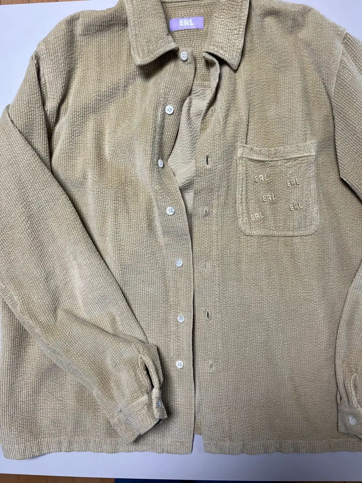 erl コーデュロイ シャツ キャメル サイズ L