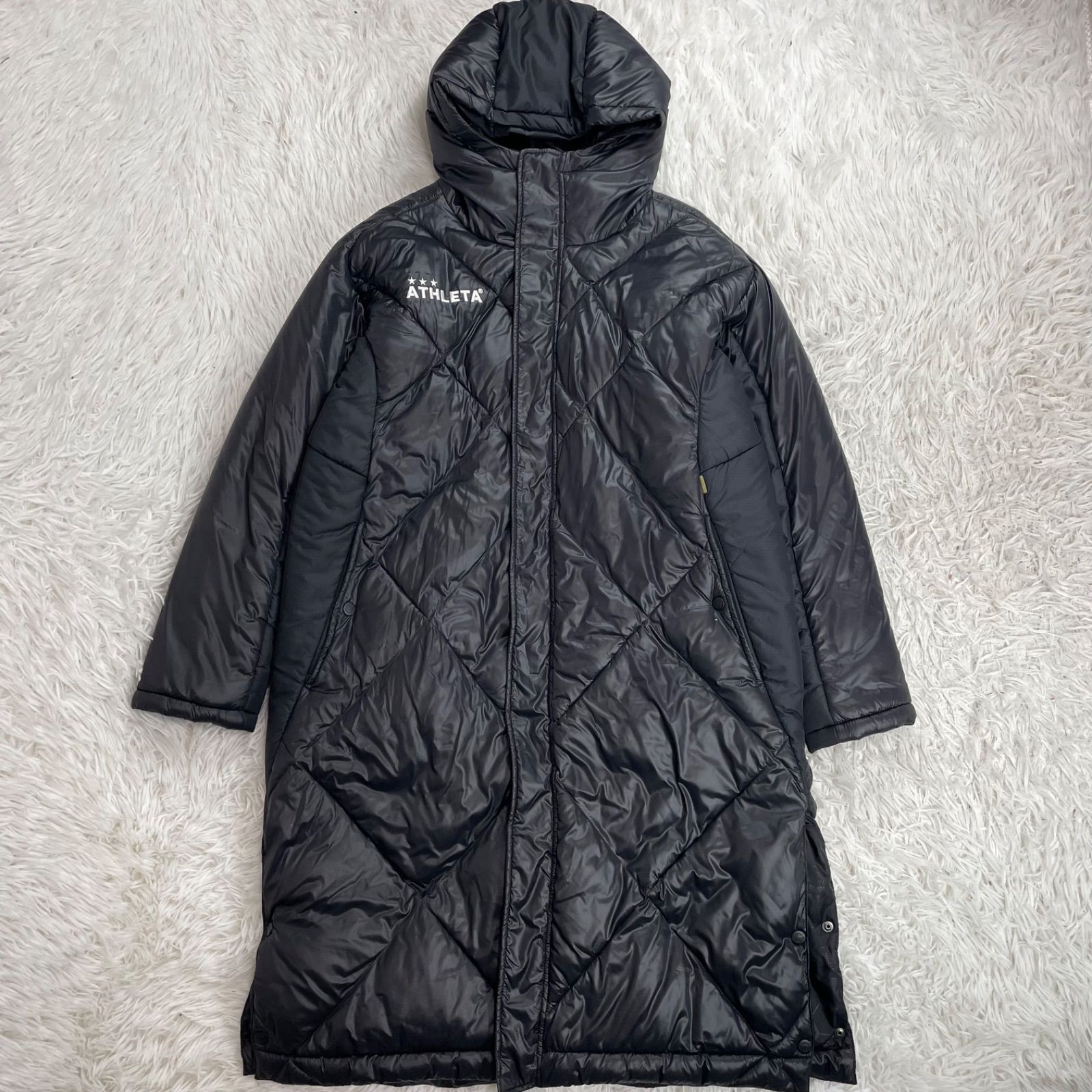 美品 ATHLETA アスレタ ロングベンチコート Mサイズ キルティング