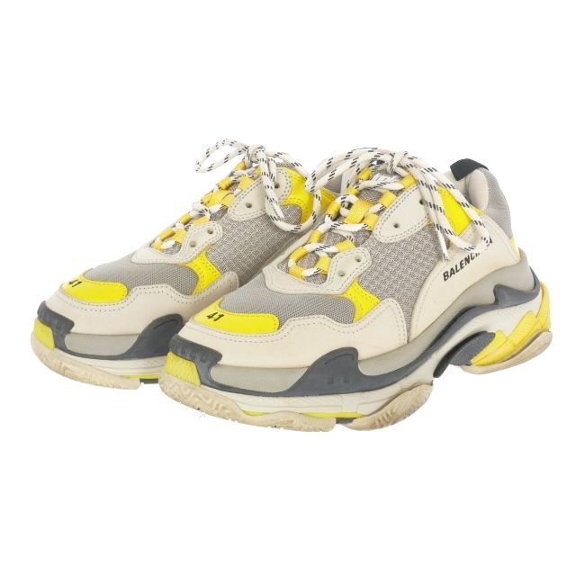 【中古】バレンシアガ BALENCIAGA Triple S トリプルS スニーカー 靴 41 グレー/イエロー メンズ バレンシアガ BALENCIAGA Triple S トリプルS スニーカー 靴 41 グレー