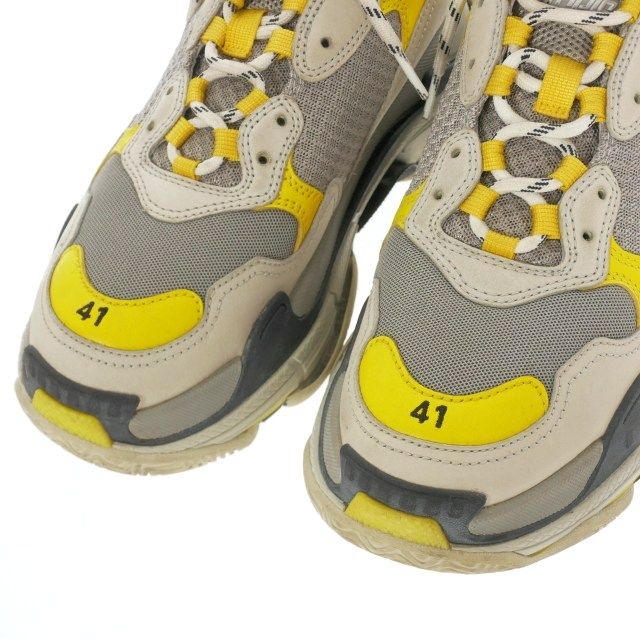 【中古】バレンシアガ BALENCIAGA Triple S トリプルS スニーカー 靴 41 グレー/イエロー メンズ バレンシアガ BALENCIAGA Triple S トリプルS スニーカー 靴 41 グレー