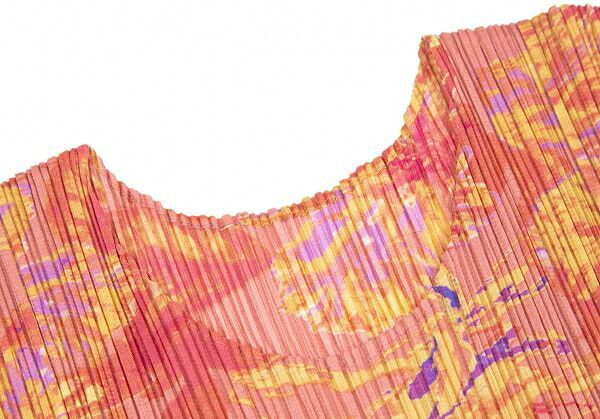 ショップ プリーツプリーズPLEATS PLEASE 花柄フレア切替Tシャツ ピンク4