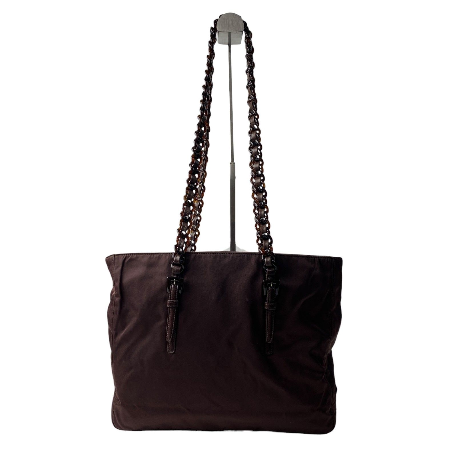 プラダ PRADA レディース ナイロン チェーントートバッグ 三角ロゴ