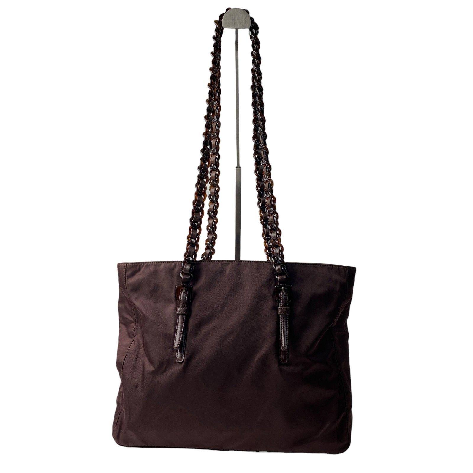 プラダ PRADA レディース ナイロン チェーントートバッグ 三角ロゴ