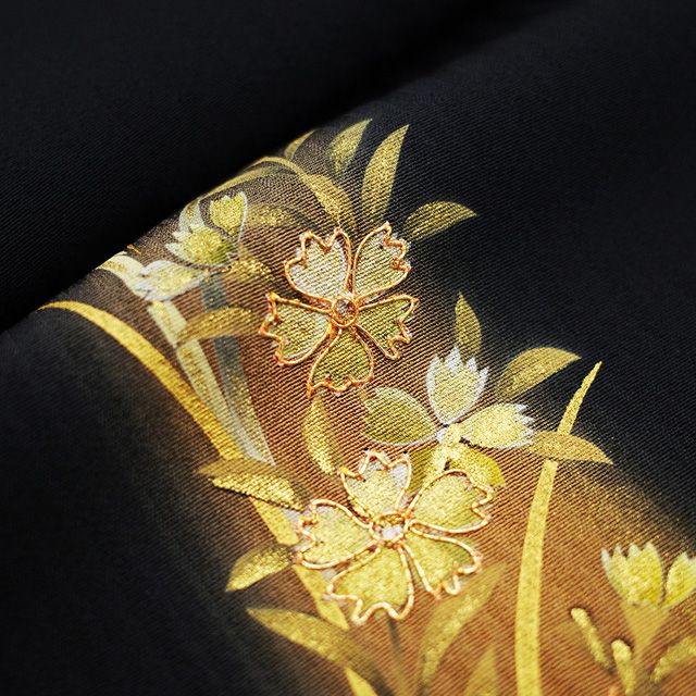 新古品】 訪問着 着物 フォーマル 未使用 正絹 袷 金彩加工 金駒刺繍