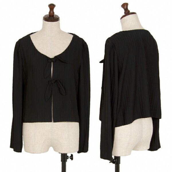 シビラSybilla ピンタックリボン留めジャケット 黒40