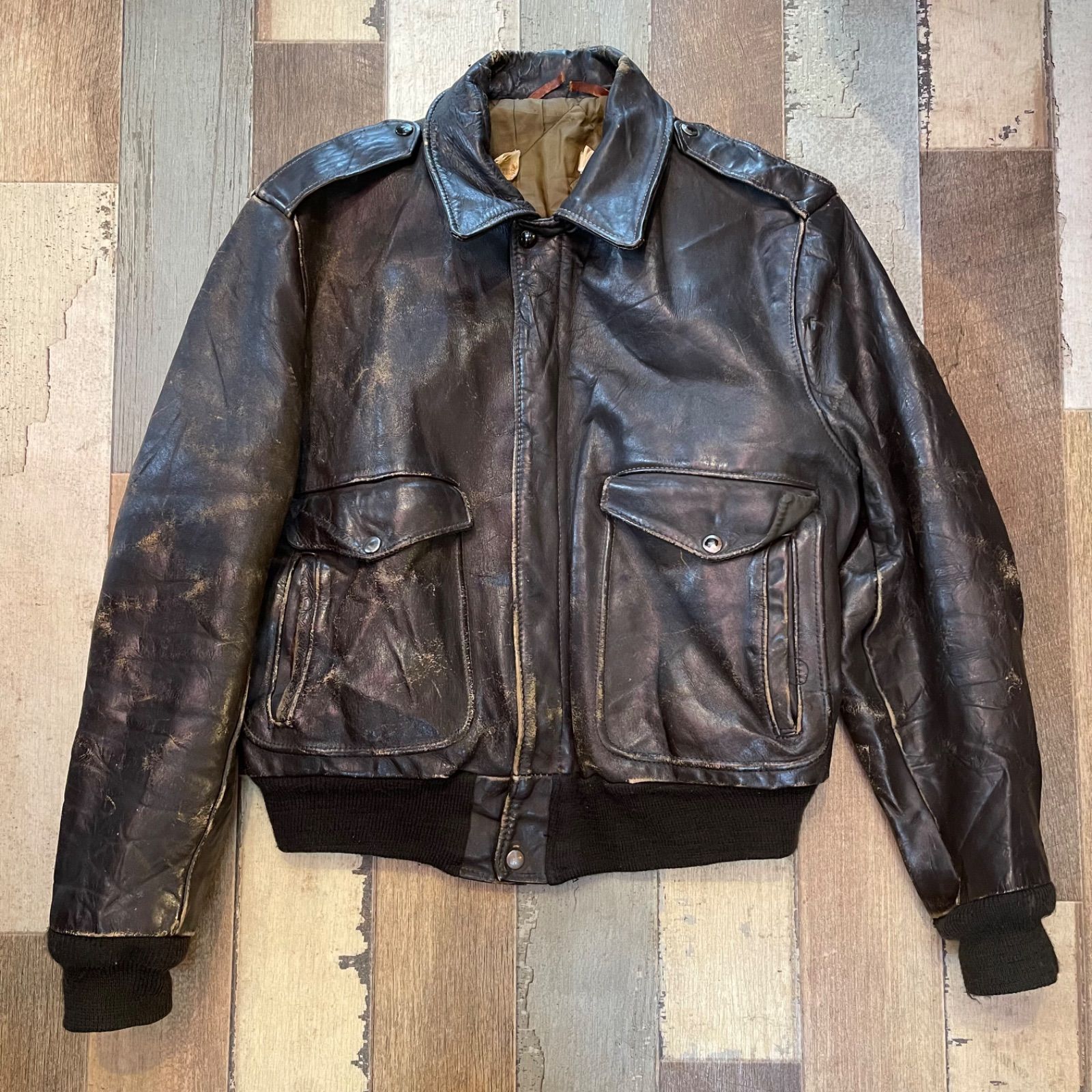 Vintage 50s〜60s A-2タイプ レザージャケット ビンテージ ヴィンテージ VINTAGE 50s 60s ホースハイド レザー ジャケット 馬革 A