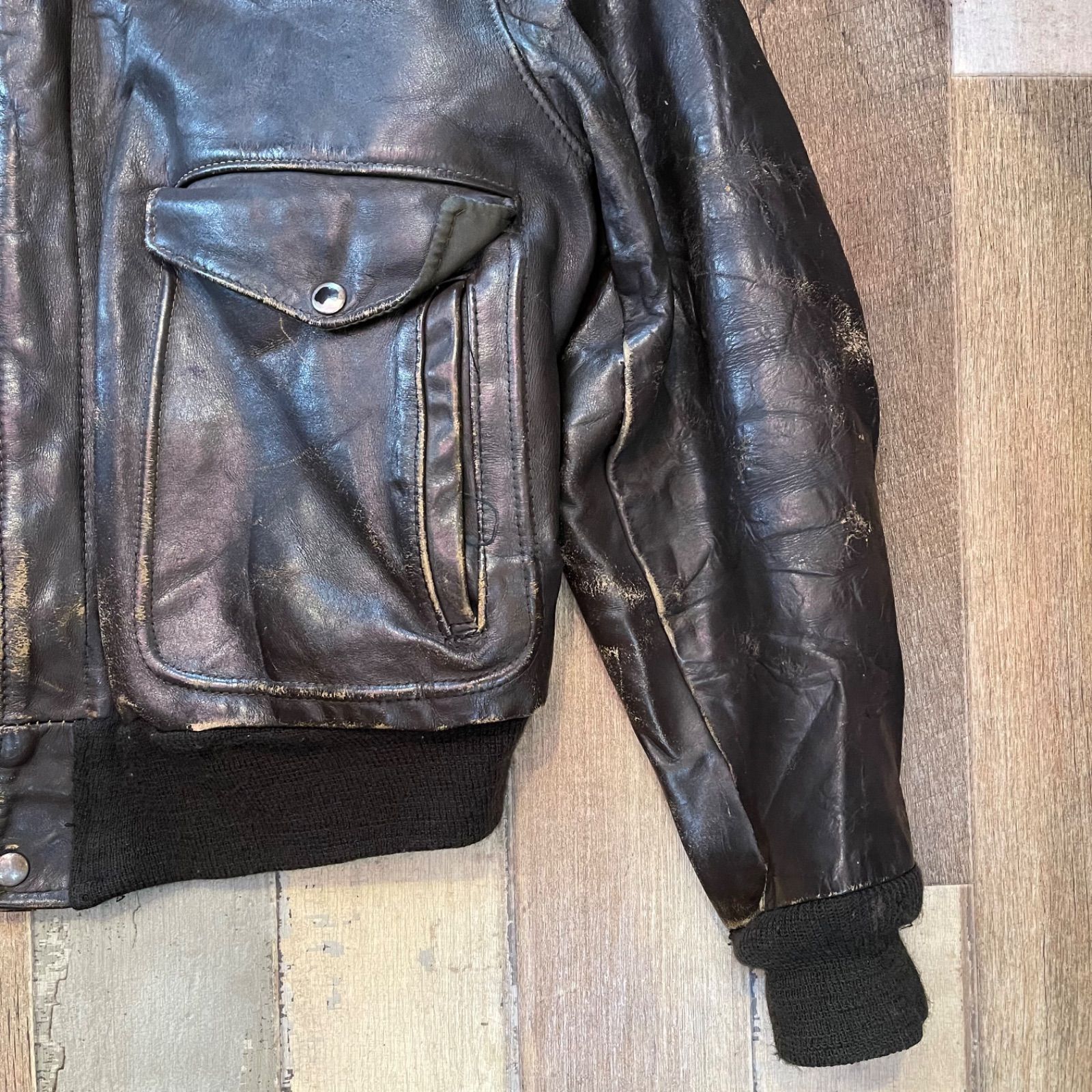 Vintage 50s〜60s A-2タイプ レザージャケット ビンテージ 50s 60s ビンテージ A2 レザージャケット アルミTALON - メルカリ