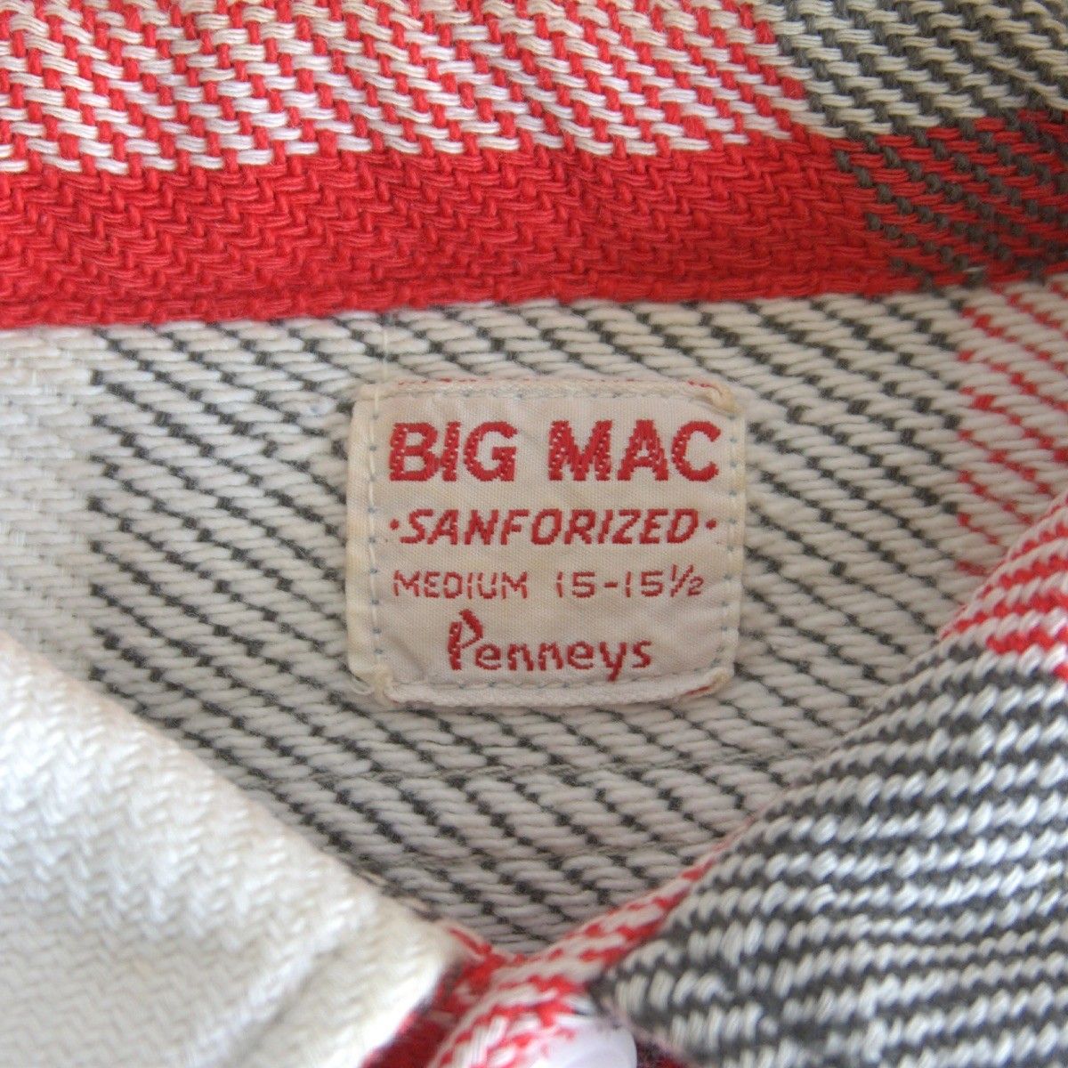 60 s|サイズM BIG MAC チェック ネルシャツ 15-15 1|2 ヴィンテージ ビッグマック