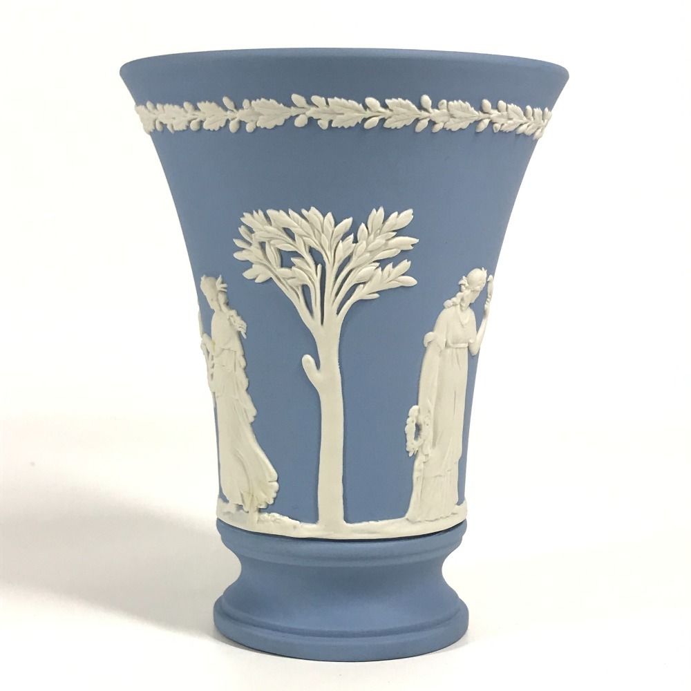 ペールブルー 花瓶 ウェッジウッド ジャスパー WEDGWOOD - ウエッジ 