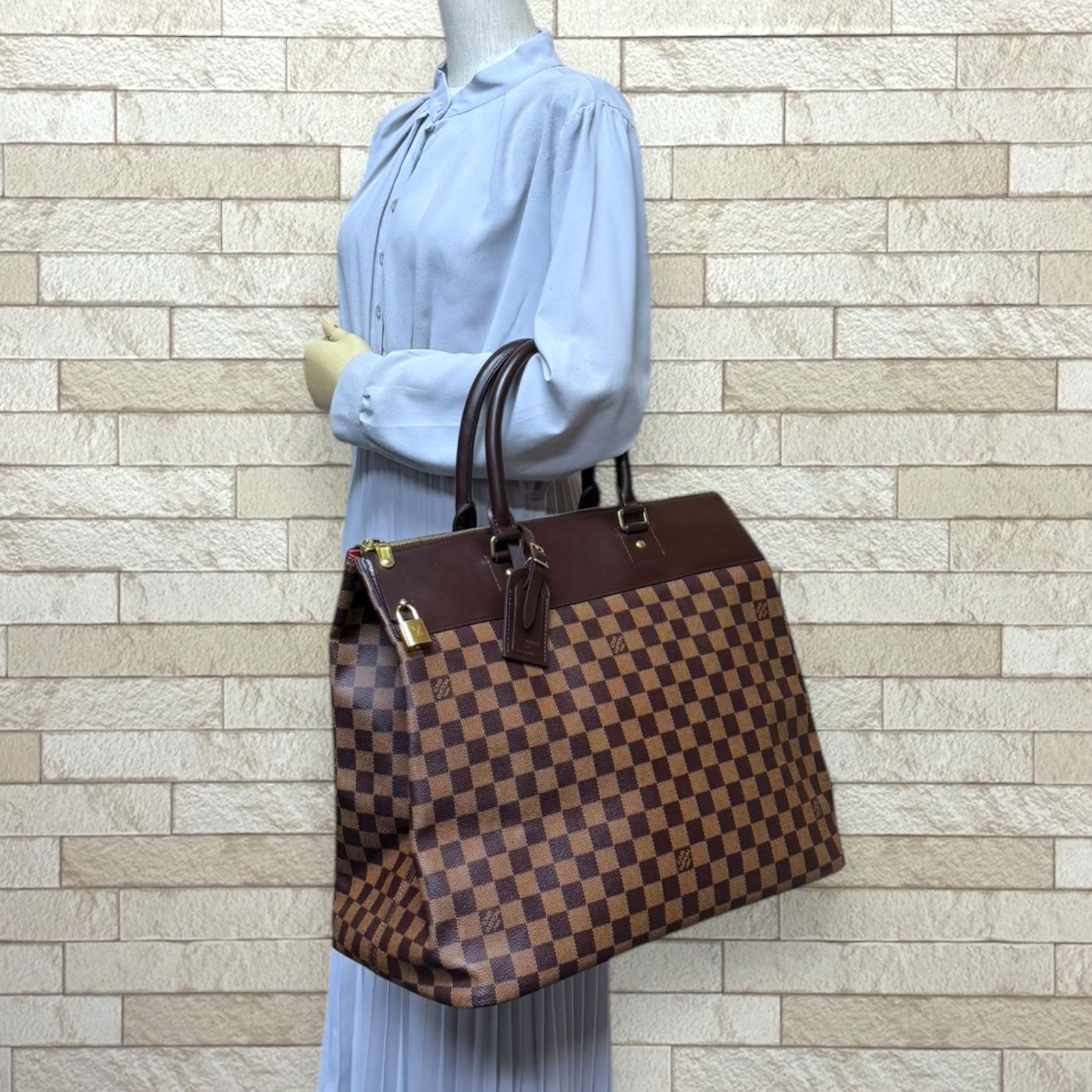 ルイヴィトン グリニッジPM ダミエ ボストンバッグ ダミエキャンバス