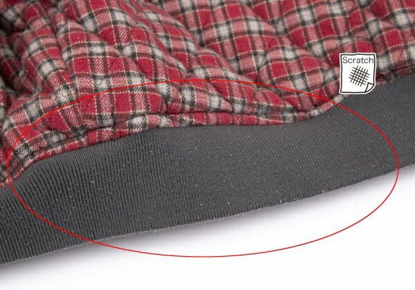 メンズ パパスPapas ロゴ刺繍裏チェックキルティングジップアップ