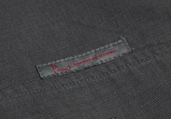 メンズ パパスPapas ロゴ刺繍裏チェックキルティングジップアップ