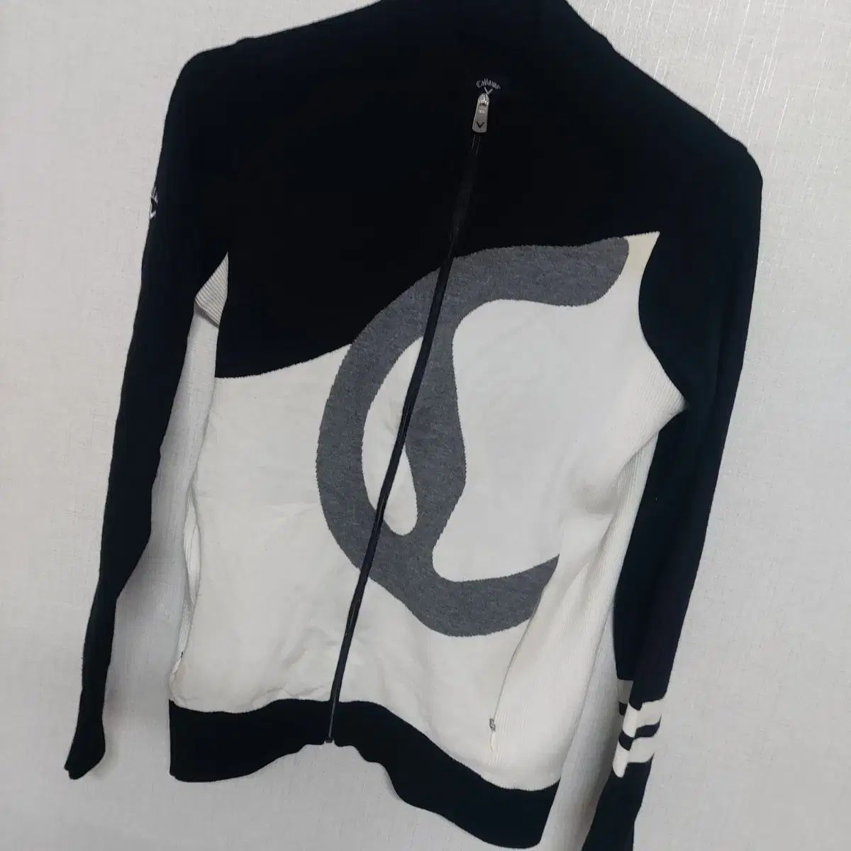 キャロウェイ ブラック/白 ニット ジップアップ