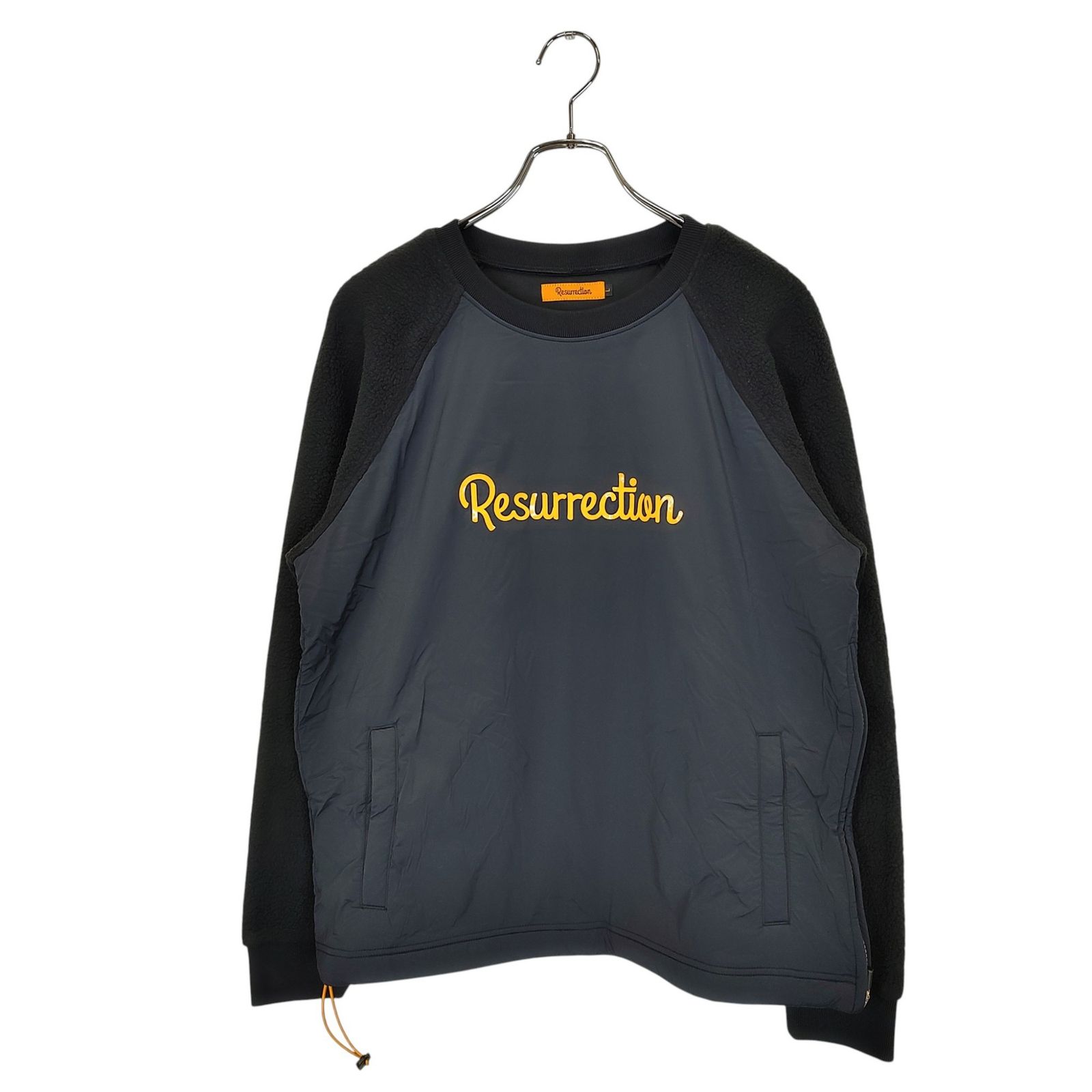 Resurrection レザレクション ゴルフ ウィンドブロック ボア クルーネック ウォンドブレーカー トレーナー W L ブラック イエロー レディース