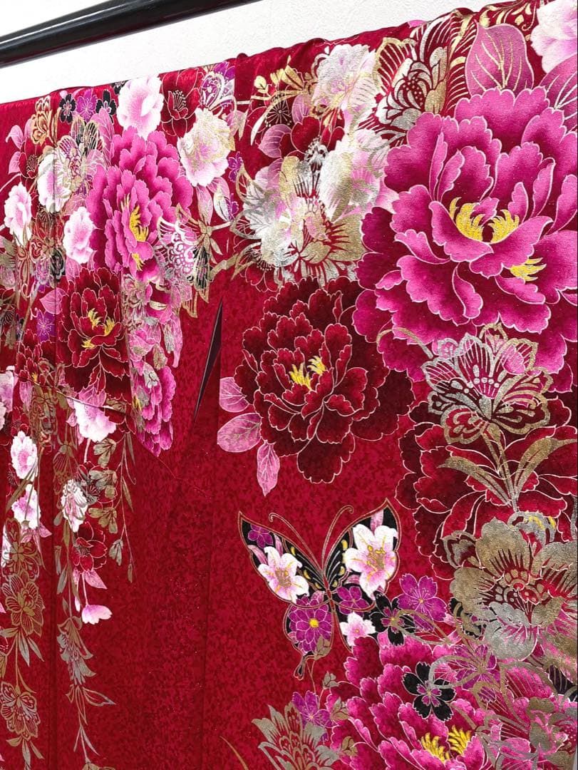 振袖 ラメ刺繍 グリッター箔 身丈173cm 撥水加工済 MO3205 - メルカリ