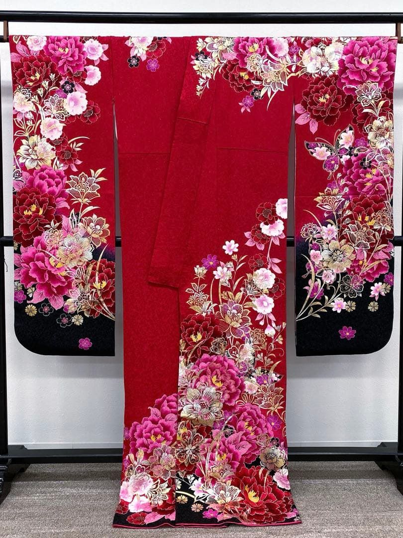 振袖 ラメ刺繍 グリッター箔 身丈173cm 撥水加工済 MO3205 - メルカリ