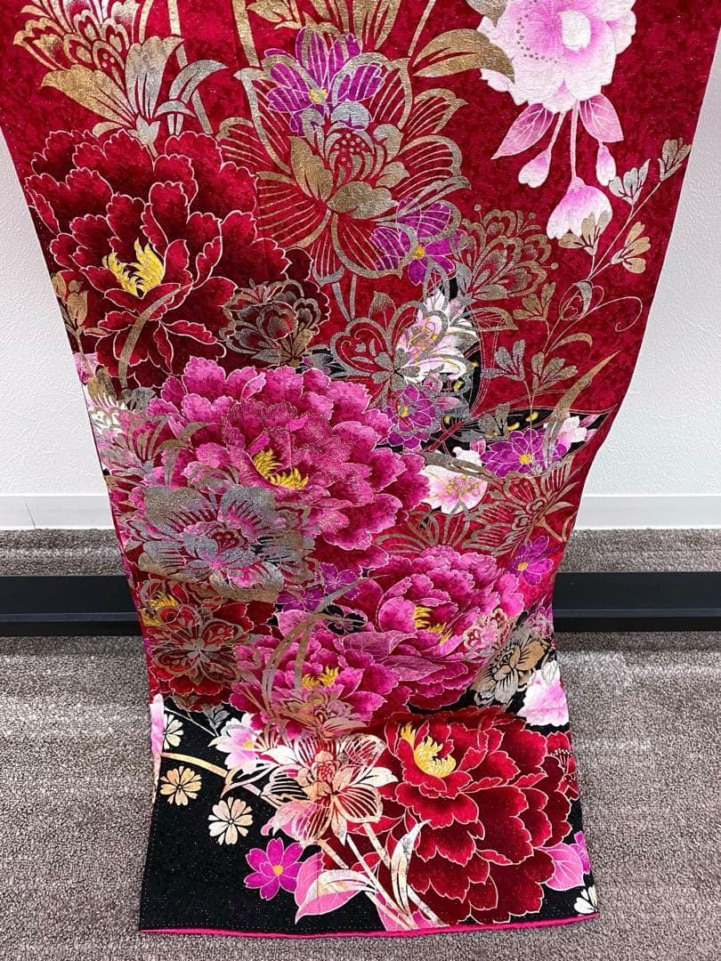 振袖 ラメ刺繍 グリッター箔 身丈173cm 撥水加工済 MO3205 - メルカリ
