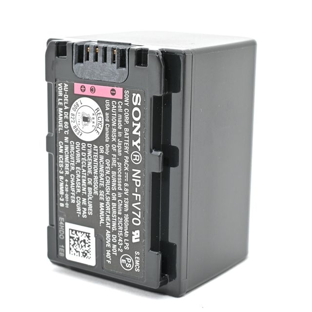 良品＞ SONY リチャージャブルバッテリーパック NP-FV70｜ハンディカム